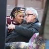 Woody Allen et Tonya Pinkins en action sur le tournage de Fading Gigolo à New York, le 17 novembre 2012.