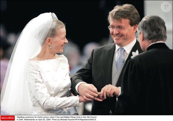 Mariage du prince Friso d'Orange-Nassau et de la princesse Mabel le 25 avril 2004.