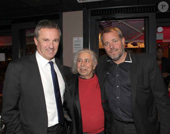 EXCLU - Nicolas Dupont-Aignan, Christophe Kulikowski et Francis Lai lors de la soirée de l'Association des Journalistes Niçois dans le restaurant bar lounge O Cinq à Paris le 19 novembre 2012.