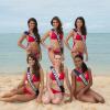 Les Miss Corse, Nord-Pas-de-Calais, Midi-Pyrénées, Languedoc, Auvergne et Guadeloupe se dévoilent en bikini sur les plages de l'île Maurice en novembre 2012 avant l'élection de Miss France 2013, le 8 décembre sur TF1