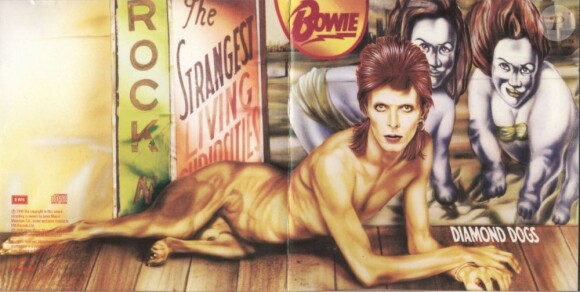 David Bowie est un chien sur la pochette de l'album Diamond Dogs, en 1974.