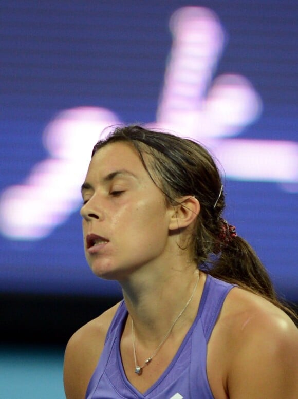 Marion Bartoli lors de sa défaite en demi-finale de l'Open de Chine face à Victoria Azarenka à Pékin le 6 octobre 2012
