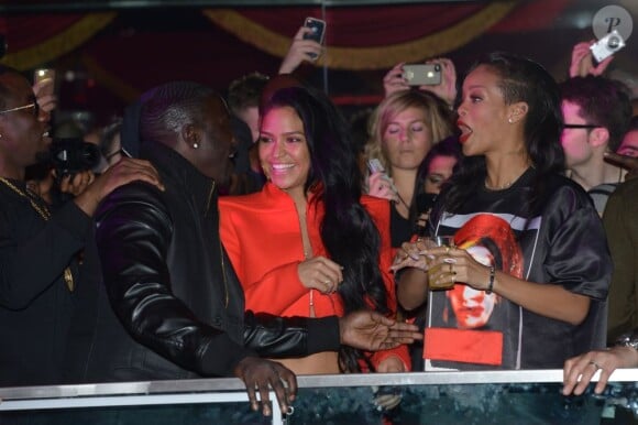 Exclusif - Diddy, Akon, Cassie et Rihanna au VIP Room. Paris, le 17 novembre 2012.