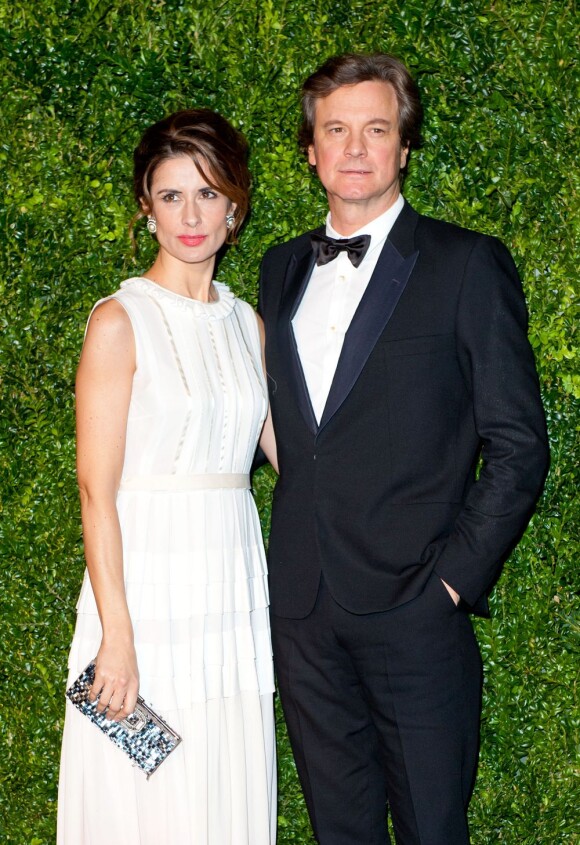 Colin Firth et sa belle Livia lors des 58e London Evening Standard Theatre Awards à Londres le 25 novembre 2012