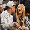 Beyoncé et Jay-Z au Barclays Center de New York le 26 novembre 2012 pour la victoire de leurs protégés des Brooklyn Nets dans le derby contre les Knicks, 96-89.