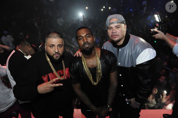 Exclusif - DJ Khaled, Kanye West et Fat Joe font la fête au LIV. Miami Beach, le 25 novembre 2012.