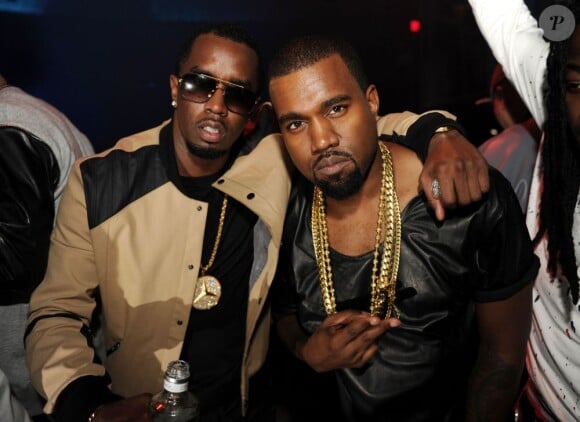 Exclusif - Diddy et Kanye West célèbrent le 37e anniversaire de leur ami DJ Khaled au LIV. Miami Beach, le 25 novembre 2012.