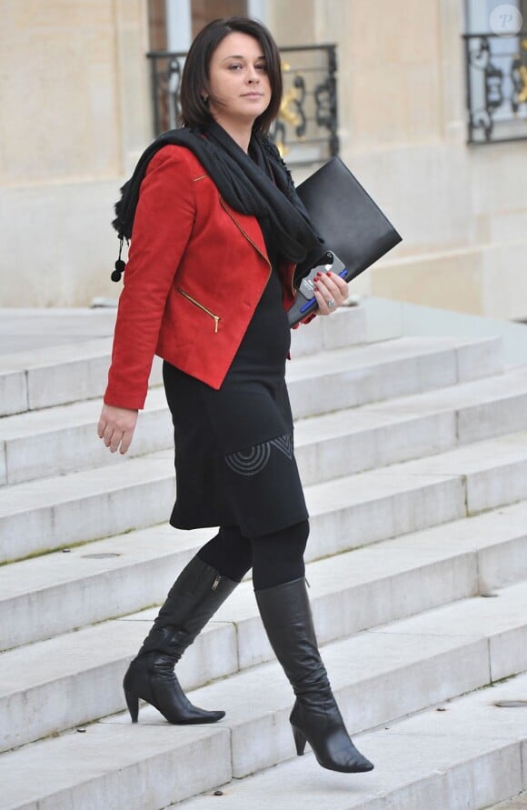 Sylvia Pinel, ministre de l'Artisanat, du Commerce et du Tourisme, à la sortie du conseil des ministres, le 28 novembre 2012.
