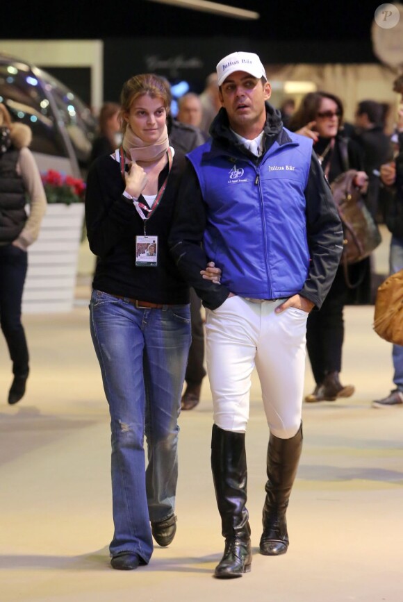 Athina Onassis et son mari Alvaro de Miranda Neto au Gucci Paris Masters le 2 décembre 2012 pour le Grand Prix, remporté par le Néerlandais Mark Houtzager avec Sterrehof's Tamino.