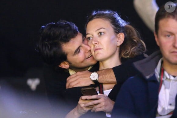 Sergio Alvarez Moya et Marta Ortega, héritière d'Inditex (Zara), enceinte de six mois, au Gucci Paris Masters à Villepinte, le 1er décembre 2012.