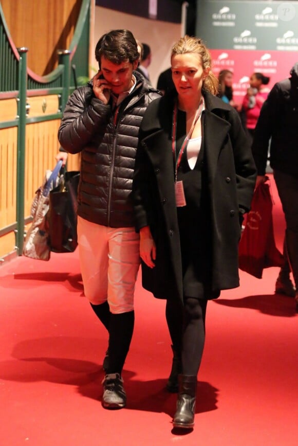 Sergio Alvarez Moya et sa femme Marta Ortega, enceinte de six mois, au Gucci Paris Masters à Villepinte, le 1er décembre 2012.