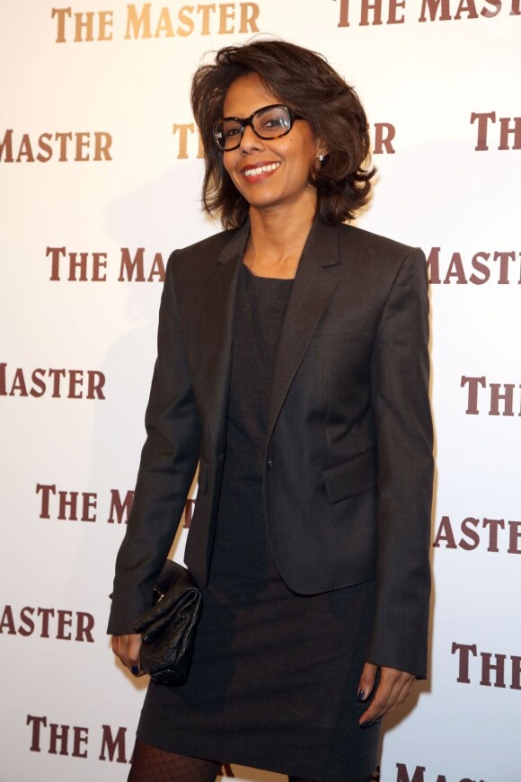 Audrey Pulvar, élégante lors de la première du film The Master à l'Arlequin (Paris), le 4 décembre 2012.
