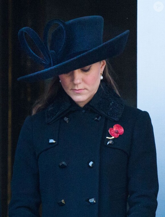 Catherine, duchesse de Cambridge lors des commémorations du 11 novembre au Cenotaph de Londres
