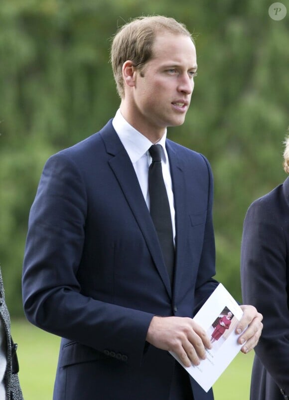 Le prince William lors des obsèques de sa nourrice Olga Powell à Harlow, le 11 octobre 2012