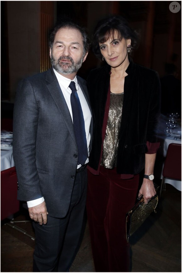 Exclusif - Denis Olivennes et Inès de la Fressange au dîner de la Fédération Internationale des Ligues des Droits de l'homme (FIDH) à l'occasion de ses 90 ans, à l'Hôtel de Ville de Paris, le 6 décembre 2012.