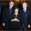 Exclu - Antoine Bernard (Directeur général de la FIDH), Souhayr Belhassen (présidente de la FIDH) et Robert Badinter au dîner de la Fédération Internationale des Ligues des Droits de l'homme (FIDH) à l'occasion de ses 90 ans, à l'Hôtel de Ville de Paris, le 6 décembre 2012.