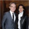 Exclu - Olivier Royant (directeur de la rédaction de Paris Match) et sa femme au dîner de la Fédération Internationale des Ligues des Droits de l'homme (FIDH) à l'occasion de ses 90 ans, à l'Hôtel de Ville de Paris, le 6 décembre 2012.
