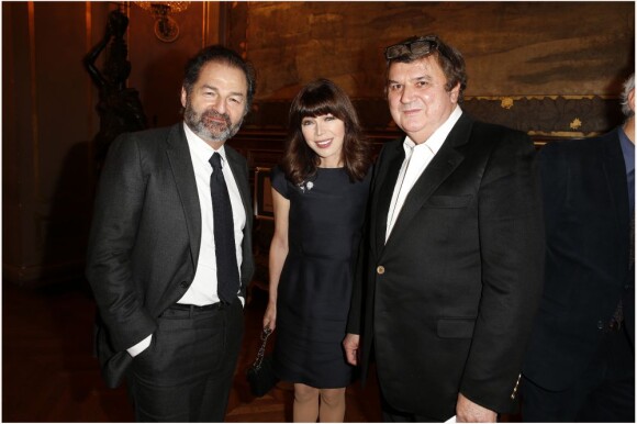 Exclu - Denis Olivennes, Isabelle Morizet et son époux Jérôme Bellay au dîner de la Fédération Internationale des Ligues des Droits de l'homme (FIDH) à l'occasion de ses 90 ans, à l'Hôtel de Ville de Paris, le 6 décembre 2012.