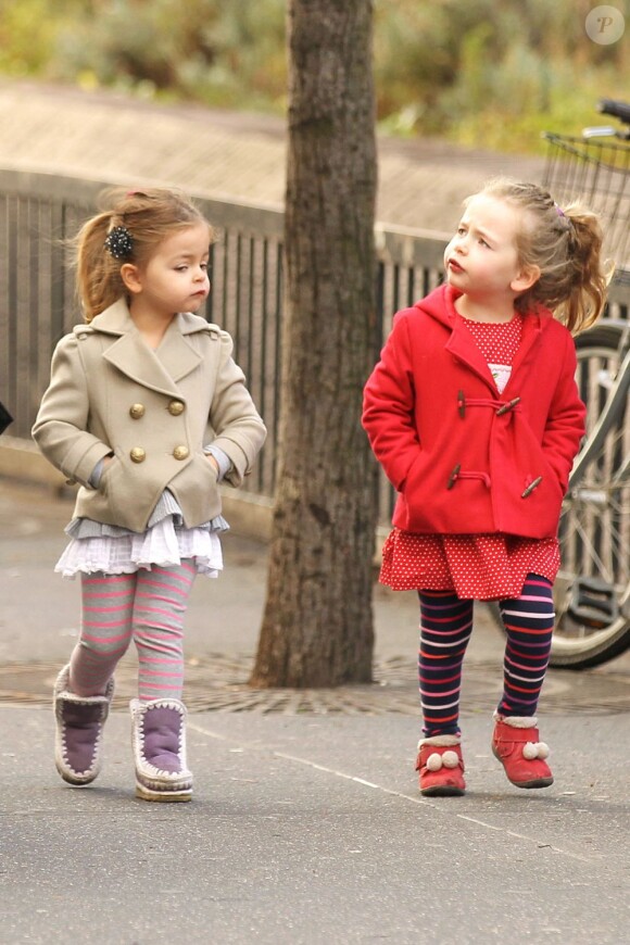Marion et Tabitha les jumelles de Sarah Jessica Parker à New York le 11 décembre 2012.
