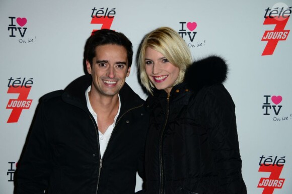Nadège (Secret Story 6) et Adrien Lemaître à la soirée 'I love TV on ice' au Grand Palais des Glaces à Paris, le 12 décembre 2012