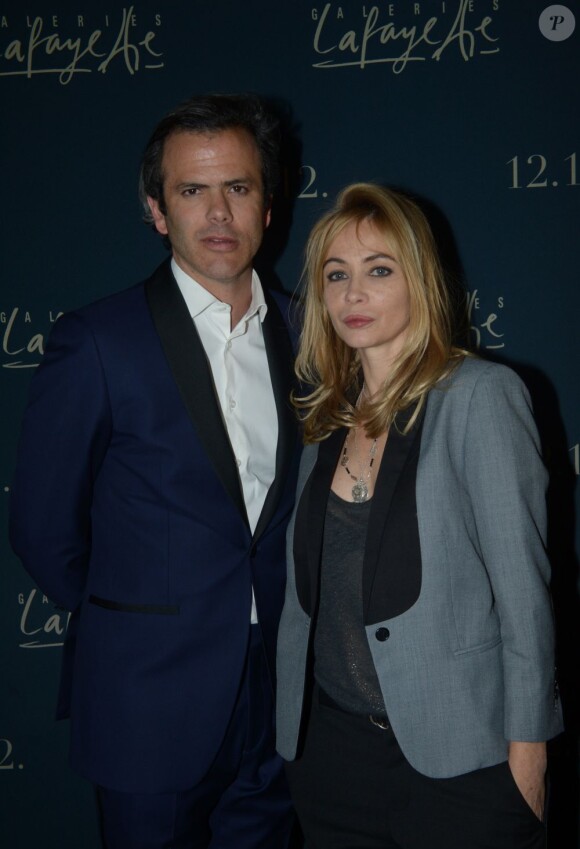 Guillaume Houzé et Emmanuelle Béart lors de la soirée des 100 ans de la coupole des Galeries Lafayette le 12 décembre 2012