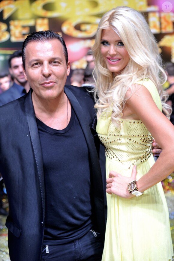 Jean-Roch et Victoria Silvstedt à Charleroi le 15 décembre 2012 lors de l'élection Top Model Belgium 2012 au Spiroudome
