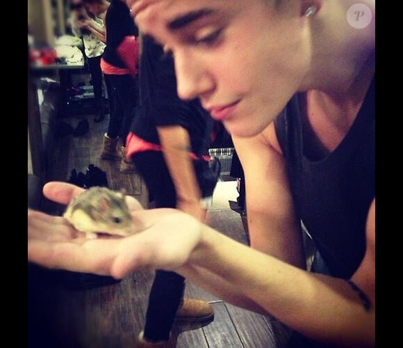 Justin Bieber et son hamster Pac.