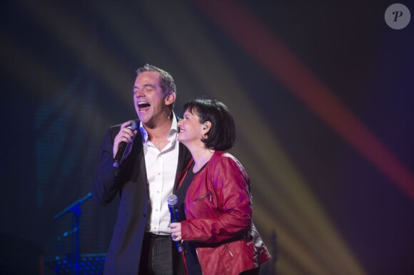 EXCLU - Maurane et Garou lors du concert des rêves et des étoiles organisé par Make a Wish, à Bruxelles, au Palais du Heysel, 14 decembre 2012.