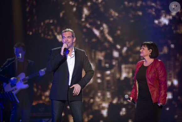 EXCLU - Maurane et Garou lors du concert des rêves et des étoiles organisé par Make a Wish, à Bruxelles, au Palais du Heysel, 14 decembre 2012.