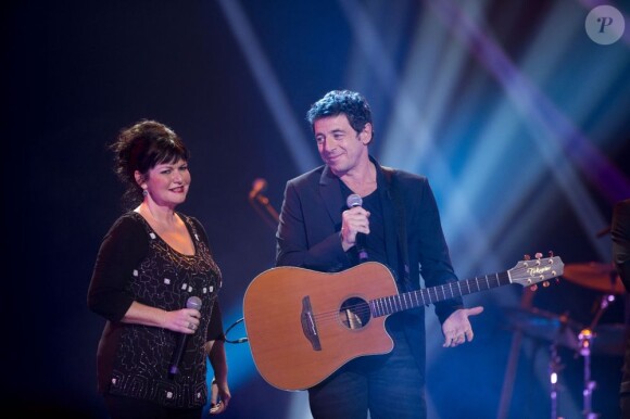 EXCLU - Patrick Bruel et Maurane lors du concert des rêves et des étoiles organisé par Make a Wish, à Bruxelles, au Palais du Heysel, 14 decembre 2012.