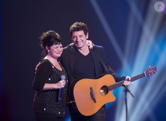 EXCLU - Patrick Bruel et Maurane lors du concert des rêves et des étoiles organisé par Make a Wish, à Bruxelles, au Palais du Heysel, 14 decembre 2012.
