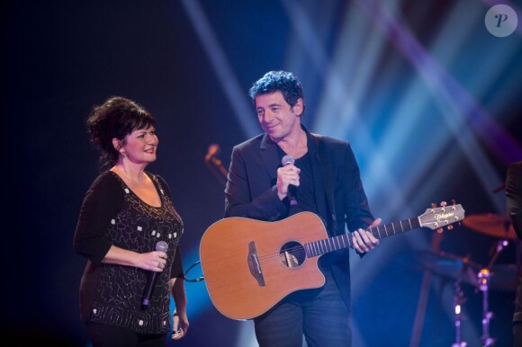 EXCLU - Patrick Bruel et Maurane lors du concert des rêves et des étoiles organisé par Make a Wish, à Bruxelles, au Palais du Heysel, 14 decembre 2012.