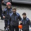 L'infante Elena d'Espagne était aux sports d'hiver à Baqueira Beret avec ses enfants Felipe et Victoria, le 28 décembre 2012.