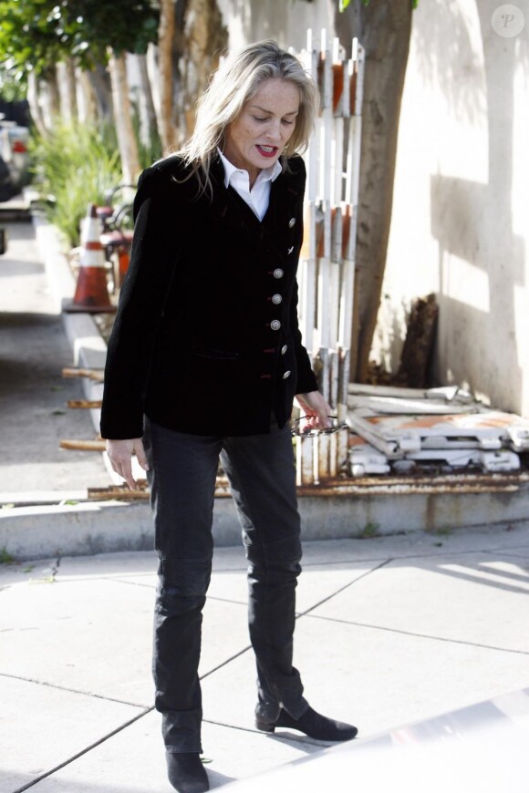Exclusif - Sharon Stone à Beverly Hills, le 21 décembre 2012.