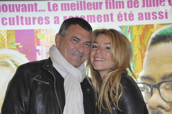 L'humoriste Jean-Marie Bigard et sa femme Lola à la projection du film 2 Days in New York, le 19 mars 2012 à Paris.