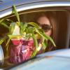 Miranda Kerr dévoile ses gambettes lors d'un passage par Whole Foods Market, à Los Angeles, le 28 décembre 2012 - Une fois en voiture, le mannequin a reçu en cadeau une jolie plante.