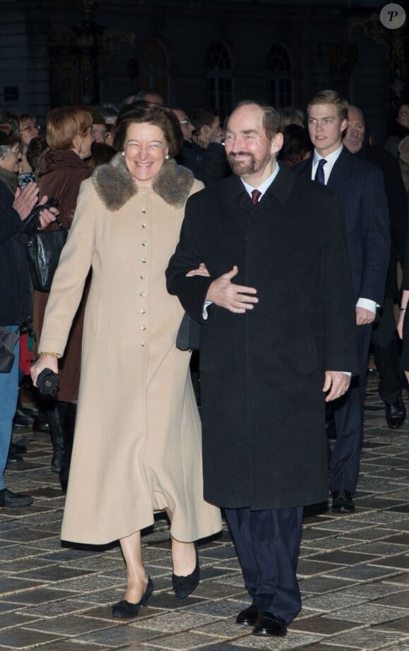 L'archiduc Rudolf d'Autriche et la baronne Marie-Hélène. Mariage civil de l'archiduc d'Autriche Christoph de Habsbourg-Lorraine, 24 ans, et sa compagne Adélaïde Drapé-Frisch, 22 ans, le 28 décembre 2012 à l'Hôtel de Ville de Nancy.