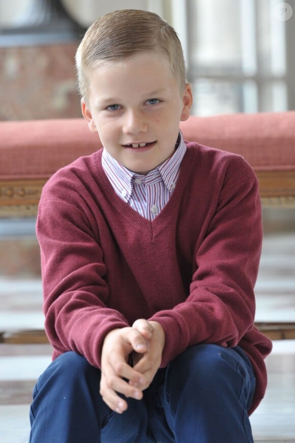 Le prince Gabriel de Belgique, 9 ans. Le prince héritier Philippe de Belgique et la princesse Mathilde ont publié de nouveaux portraits de famille lors des fêtes de fin d'année 2012.