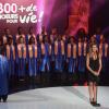 Chimène Badi sur le plateau de l'émission 300 Choeurs Pour La Vie, sur France 3,à la Plaine St-Denis, le 24 septembre 2012.