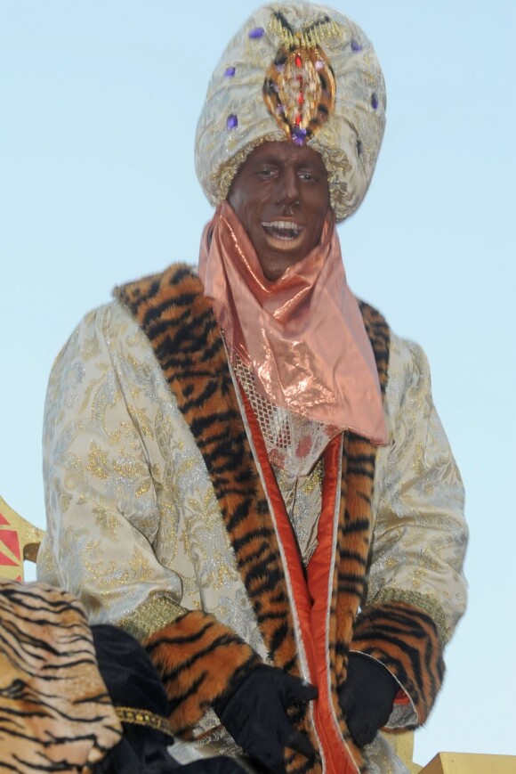 Une superstar du foot s'est déguisée en Balthazar lors de la Cabalgata de los tres reyes, la traditionnelle parade des rois mages en Espagne, le 5 janvier 2013 à Marbella...