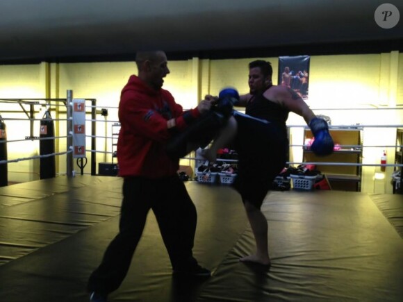 Chaz Bono fait du sport de combat, photo postée sur Twitter le 28 décembre 2012.