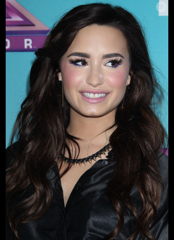Demi Lovato à la conférence de presse pour la dernière saison de l'émission X Factor à Los Angeles, le 17 décembre 2012.
