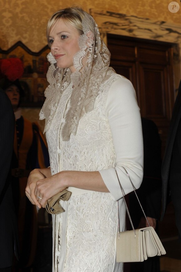 Charlene de Monaco au Vatican le 12 janvier 2013.