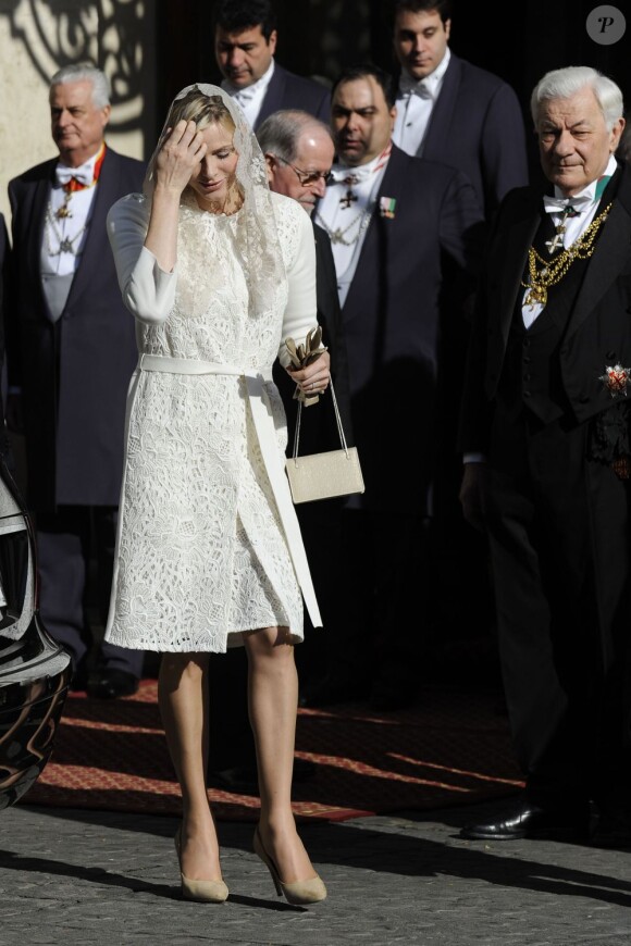 Charlene de Monaco au Vatican le 12 janvier 2013.