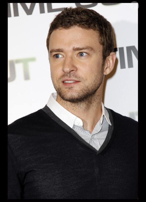 Justin Timberlake au photocall de Time Out, à Paris, le 4 novembre 2011.