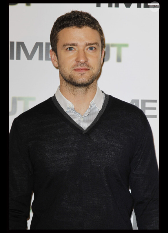 Justin Timberlake los du photocall de Time Out, à Paris, le 4 novembre 2011.