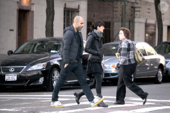 Josep Guardiola et sa femme Cristina Serra à New York, le 12 janvier 2013.
