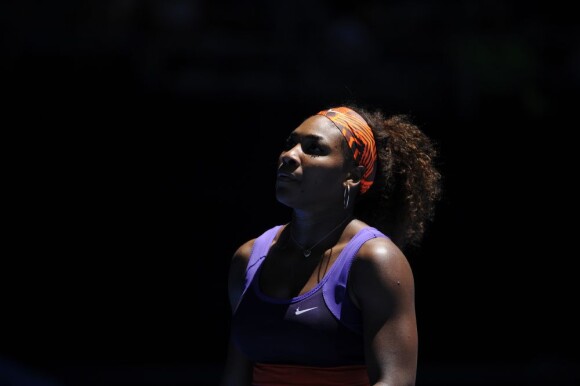 Serena Williams lors de son premier tour lors de l'Open d'Australie à Melbourne le 15 janvier 2013