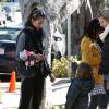Alessandra Ambrosio récupère sa fille Anja à la sortie de l'école. Los Angeles, le 14 janvier 2013.