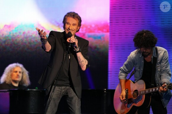Johnny Hallyday à Paris le 11 janvier 2013 pour la Fête de la Chanson Francaise